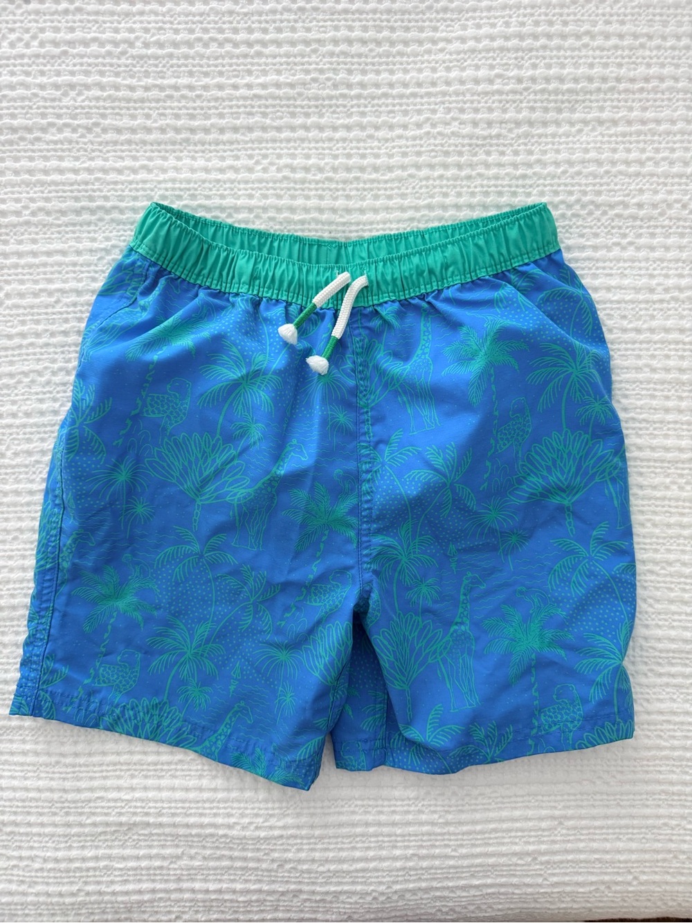 Mini Boden Teal and Blue Swim Trunks
